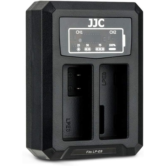 Зарядний пристрій JJC для Canon EOS 700D, 650D, 600D, 550D (Rebel T5i, T4i, T3i, T2i) - Dual USB, LP-E8