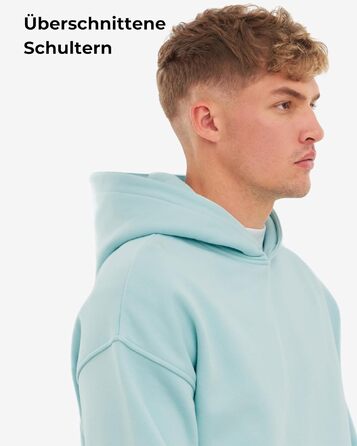Унісекс худі Johnny Urban Cody Oversize — базовий світшот з капюшоном із цупкої тканини, однотонний, льодяно-блакитний