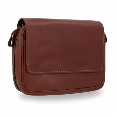 Gusti Pipe Pouch Leather - Rupert for 4 pipes, extra tobacco compartment, interior made of natural rubber, brown leather