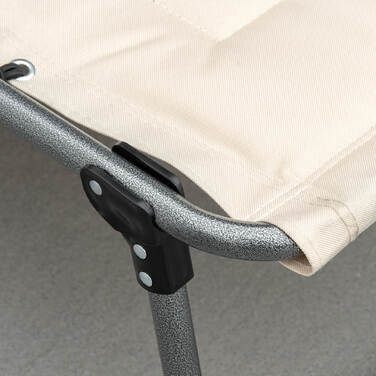 Outsunny Sun Lounger, foldable garden chair with headrest, side pocket, recliner with 5-position adjustable backrest, weather-resistant camping lounger with a weight capacity of 130 kg, for garden, beach, pool, Beige | Aosom