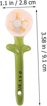 Garneck 2 Sets Back Spoon Measuring Spoon Measuring Figure Measuring Spoon Porcelain Salt Spoon Coffee Measuring Spoon Kitchen Helper Cactus Measuring Cup Ceramic
