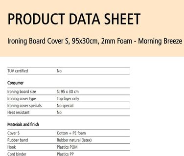Настільний чохол для прасування Brabantia Bügelbezug S, 95 x 30 см, Morning Breeze, бавовна