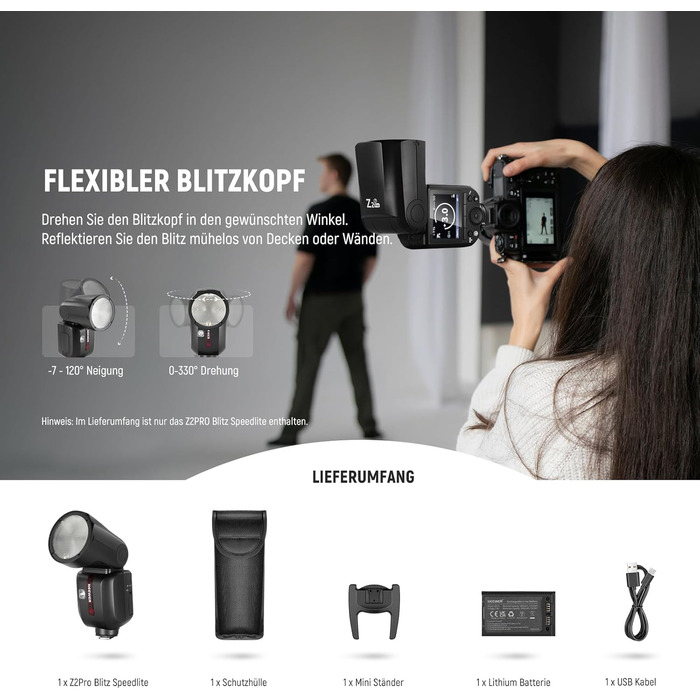 NEEWER Z2-N Flash - Світловий спалах Speedlite для Nikon, 76W, TTL/M, HSS 1/8000s, 2600mAh