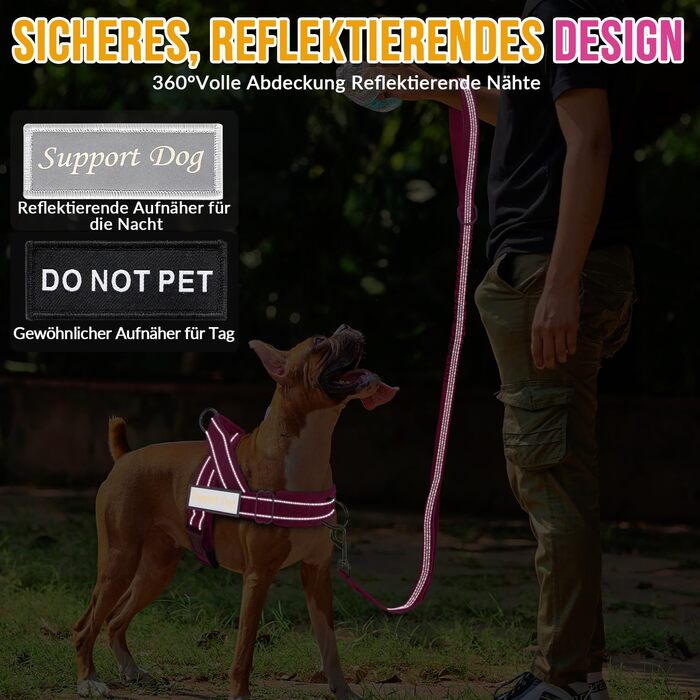 Нашийник для собак Eyein, XL, Маджента: м'який, без обмеження руху, для прогулянок та тренувань