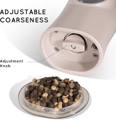 Flendy Gravity Electric Salt and Pepper Mill Set, 2-Piece Set Rechargeable Electric Salt and Pepper Shakers with USB-C Charging Station, Electric Spice Grinder for Dry Spices
