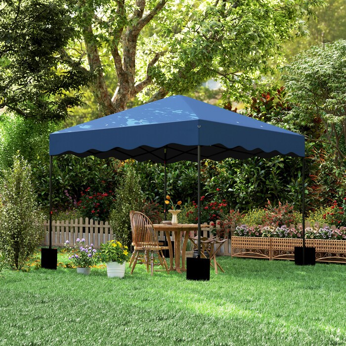 Outsunny Gazebo approx. 3x3m, water-resistant, stable, winter-proof, pop-up folding gazebo with UV protection 50+, foldable party tent, garden tent with carry bag, garden gazebo for camping and garden, Dark Blue | Aosom
