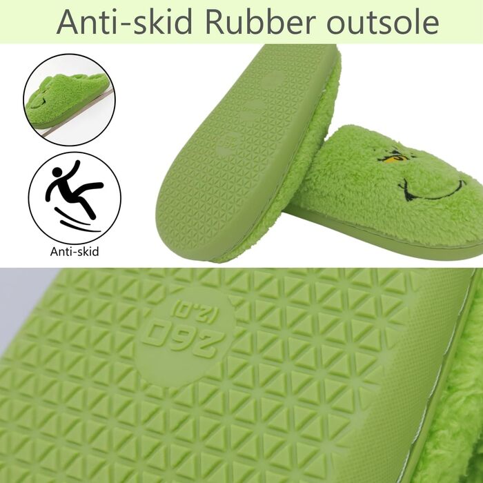 Тапочки Грінча на Новий Рік: зручні, теплі, плюшеві для жінок та чоловіків, 41/42 EU