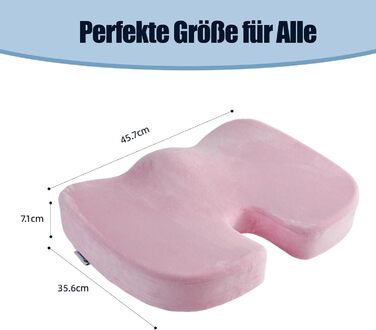 Подушка для спини та сидіння Egret з Memory Foam для офісного крісла та авто – рожева, з регульованими ременями, підтримка попереку, зняття болю та корекція постави
