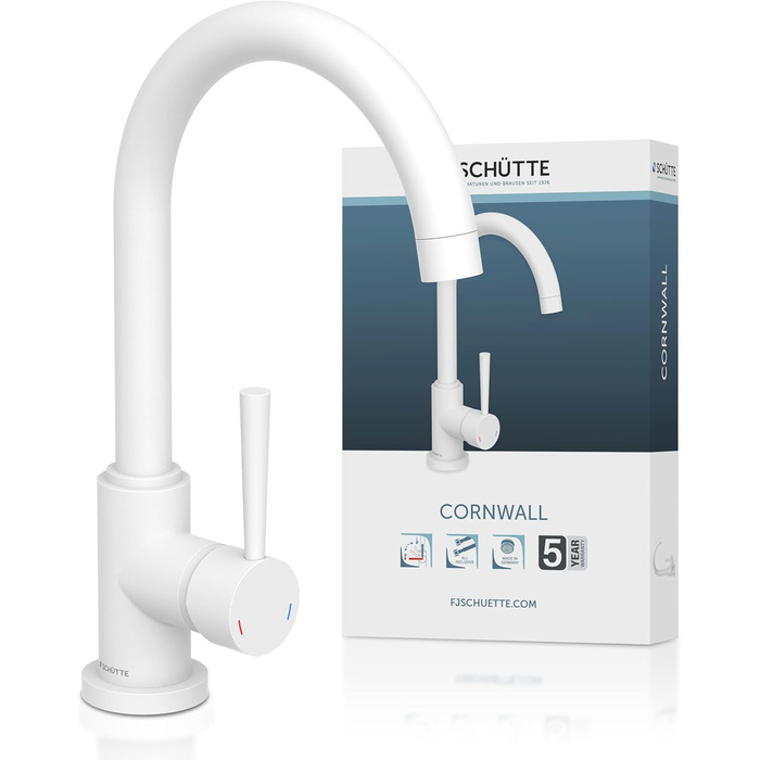 Кран кухонний SCHÜTTE Cornwall, 360° поворотний, з однорідним змішувачем для раковини, преміум якість