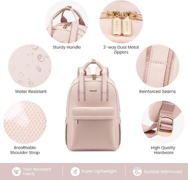 Стильний рюкзак LOVEVOOK для жінок: великий, з відділенням для ноутбука 15.6', ідеальний для навчання, роботи, подорожей (університет, офіс, робота, подорожі), чорний (рожевий)