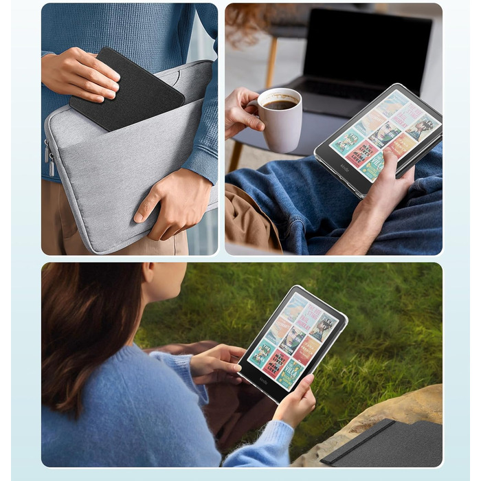 Чохол для Kindle Paperwhite 12 (2024) та Kindle Colorsoft (2024/2025) MoKo, Denim, Чорний, Магнітний, з авто-вимкненням