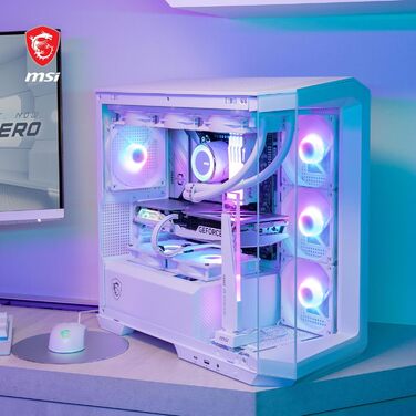 Корпус ПК MSI MAG PANO M100R PZ White ATX з підтримкою GPU-стійка, індикатором рівня заповнення, фільтрами від пилу та USB Type-C (20Gbps)