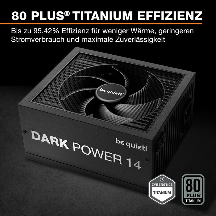 Блок живлення be quiet! Dark Power 14 850W, ATX 3.1, повністю модульний, 80+ Titanium