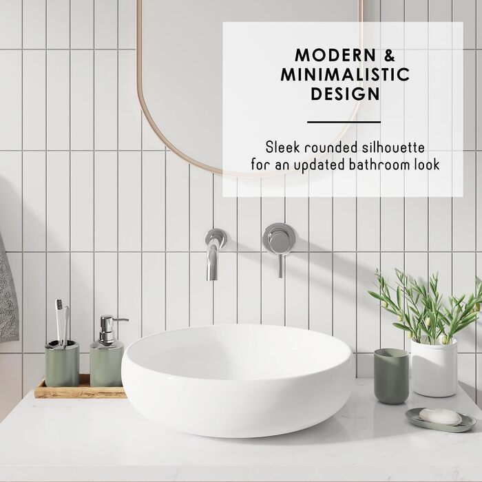 Набір аксесуарів для ванної кімнати Clara Clark – 25 предметів, салатовий колір. Включає: полицю для душу, шторку для душу, щітку для унітазу, смітник.