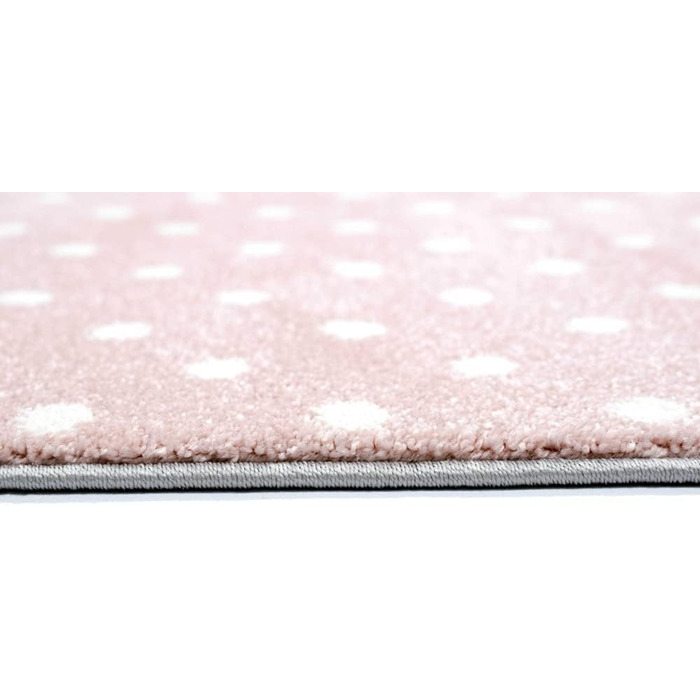 Carpet Dream Kids' Room Carpet Play Carpet Rainbow Dots Hearts Pink Gray Cream Size 140x200 cm 140x200 cm Pink Gray Cream