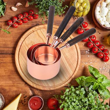 Measuring spoons, measuring cups, 4-piece set, household stainless steel rose gold measuring spoon set, kitchen baking tools