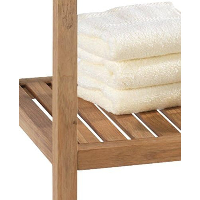 WENKO Norway Shelving Unit with 4 shelves, open standing shelf with 3 shelves made of solid, oiled walnut wood with natural wood oil, high-quality processed living shelf for the household, 36 x 112 x 36 cm, Natural