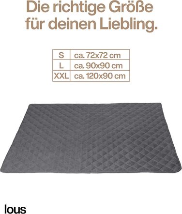 Подушка для собак ручної роботи, килимок, ковдра для собак середніх та маленьких порід, можна прати до 90ºC, захист дивану, для домашніх тварин, собак та котів (L 98x97x3 см, Антрацит/Сірий) L 98x67x3 см Антрацит / Сірий
