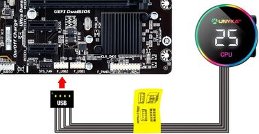 UNYKAch AQUASTORM Black 120 - Рідинне охолодження CPU з RGB вентилятором та датчиком PWM