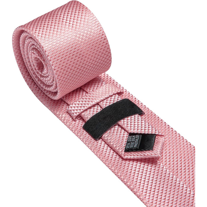 Комплект краваток Barry.Wang: краватка, кишеньковий хустинка та запонки (солідно-рожевий) для весілля та ділових зустрічей