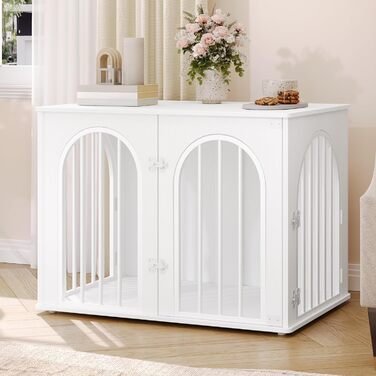 Сучасна переносна собача будка-стіл Hzuaneri DFC85101B, 80x56x61 см, 3 двері, для дому