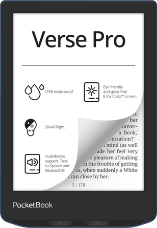 Електронна книга PocketBook Verse Pro 16 ГБ, 6 дюймів, чорна