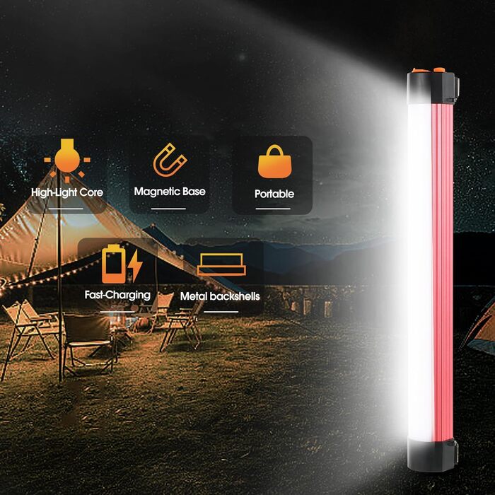 LETOUR LED лампа для майстерні 7200mAh, акумуляторна, магнітна, інспекційна, робоча лампа для аварійного освітлення