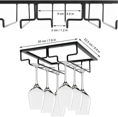 Тримач для келихів вина DDGG (2 шт.) - Настінна підставка для келихів, барна полиця, для дому, ресторану