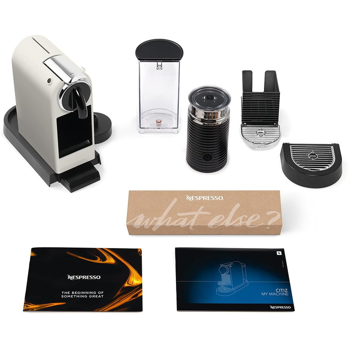 Кавова капсульна машина Nespresso De'Longhi Citiz EN267.WAE з капучинатором, 1710 Вт, 1 л, кремово-біла