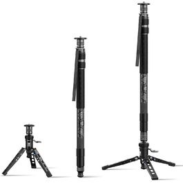 SIRUI Монопод з вуглецевого волокна з системою швидкого кріплення | 165см, професійний, 3-в-1, вантажопідйомність 10кг, для DSLR та відео (SVM-145P)