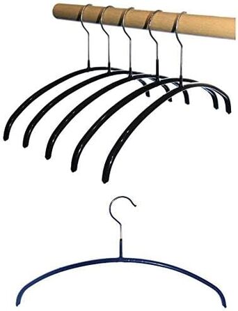 Hagspiel 10-Piece Metal Clothes Hangers, Non-Slip Coated, Black for Children, Teens, Length 36 cm