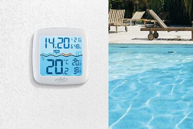 infactory Pool Thermometer: Digital Pond & Pool Thermometer, Radio Receiver, Color LCD, IP67 (Pool Radio Thermometer, Radio Pool Thermometer, Temperature Sensor)
