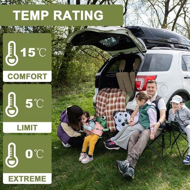 Cotton Flannel Double Sleeping Bag for Camping, Hiking - Queen Size 2 Person Waterproof Sleeping Bag for Adults & Teens - Lightweight (Green/Brown)