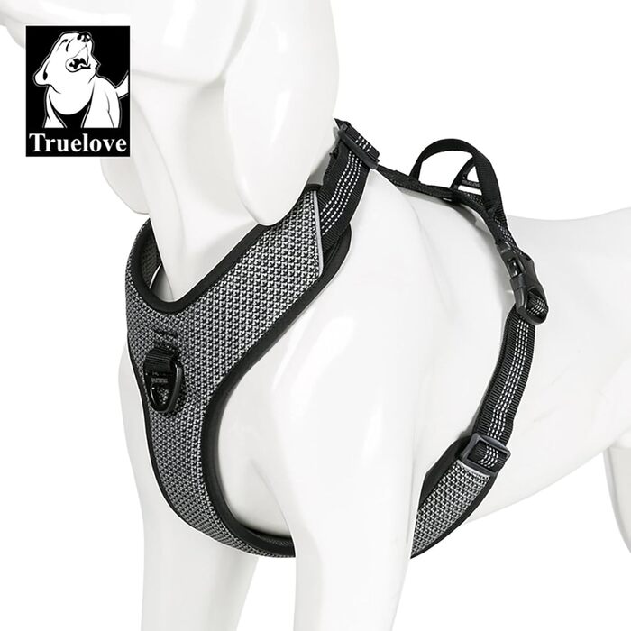 TRUE LOVE Dog Harness Outdoor Adventure II, reflective vest with 2 leash attachments, matching leash and collar available, TLH6071