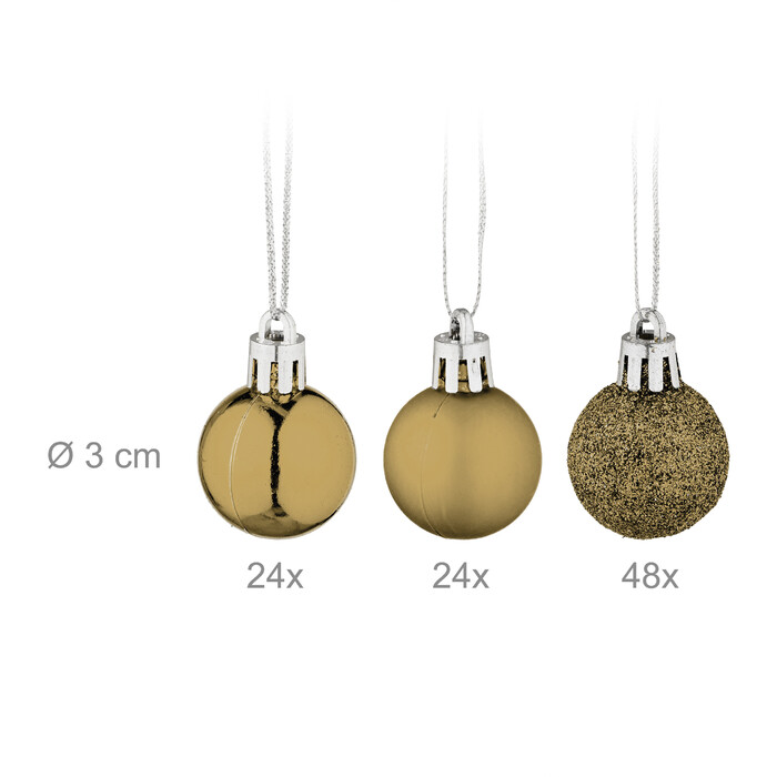 Relaxdays Set of 96 Christmas Baubles