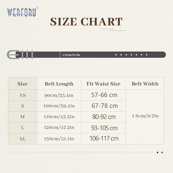 Жіночі шкіряні ремені WERFORU (2 шт.) - чорний+коричневий, 110 см, для штанів/джинсів