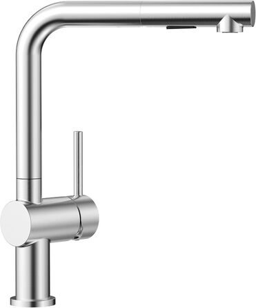 Змішувач для кухні CECIPA X203B чорного кольору з висувною лійкою, поворотний на 360°, з двома режимами струменя, нержавіюча сталь