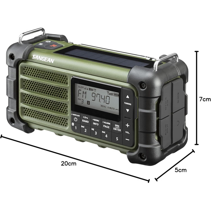 Радіо Sangean MMR-99: багатофункціональне, з ручкою, FM-RDS, Bluetooth, LED, IP55, для відпочинку та надзвичайних ситуацій