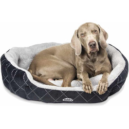 Ліжко овальне для собак та котів Nobby Komfortbett Ceno, 45x40x19 см, чорний/сірий