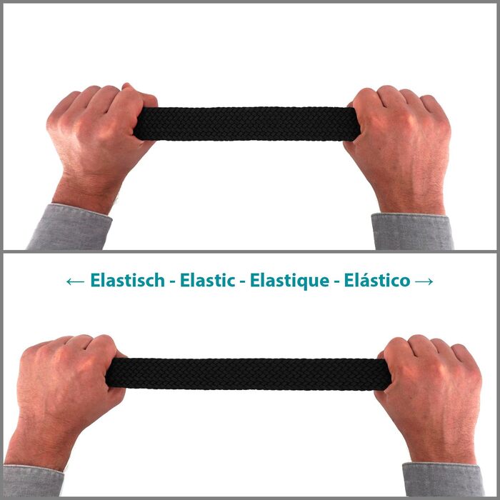 Плетіний еластичний ремінь DonDon для жінок та чоловіків, чорний, 100-120 см