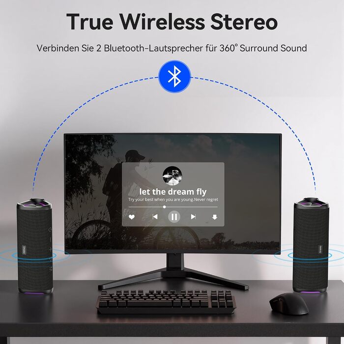 Портативна Bluetooth-колонка Oraolo, бездротова музична система, чорна