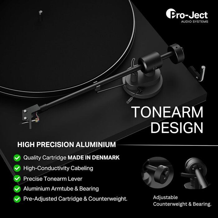 Pro-Ject Primary E White – Вініловий програвач для аудіофілів, Plug&Play