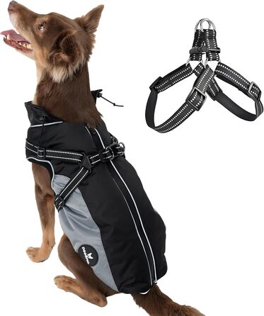DOGOPAL Raincoat for Dogs with Integrated Harness – Waterproof Dog Raincoat, Windproof Dog Coat, Reflective Rain Jacket for Small & Large Dogs, High Visibility (Gray, #3)