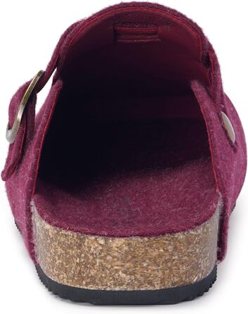 Тапочки халатні жіночі Dokela зимові, утеплені, чоловічі, з повстю, з корковим устілкою, шльопанці, мокасини, антиковзаючі, зручні, шкіряні, червоні (41 EU)