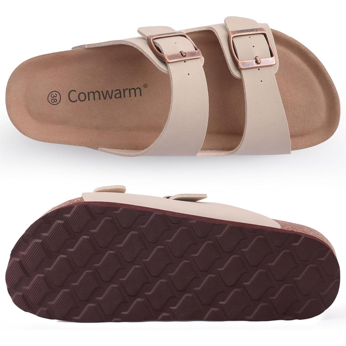 Жіночі шльопанці Comwarm з пробковою устілкою, бежеві (39 EU)