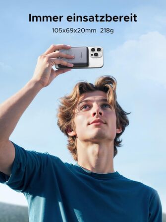 Power Bank UGREEN Nexode Qi2 10000mAh з MagSafe та USB-C 20W - зовнішній акумулятор для iPhone 16 Pro Max/16/15-12