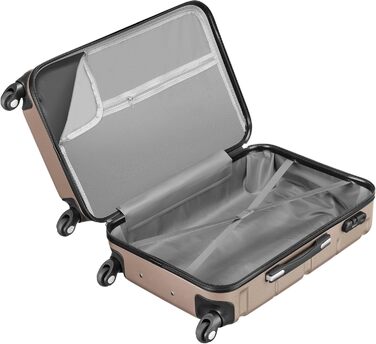 Набір валіз Zelsius 4 шт. з ABS, з кодовим замком, 4 колеса, внутрішній роздільник | Набір валіз з жорсткою оболонкою, великі валізи, багаж, ручна валіза (шампань, 3 шт.)