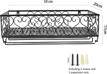 Стійка для винних та келих AcornFort® W-612 Metall – 18 пляшок та 18 келихів (50 x 20 см, Чорний)