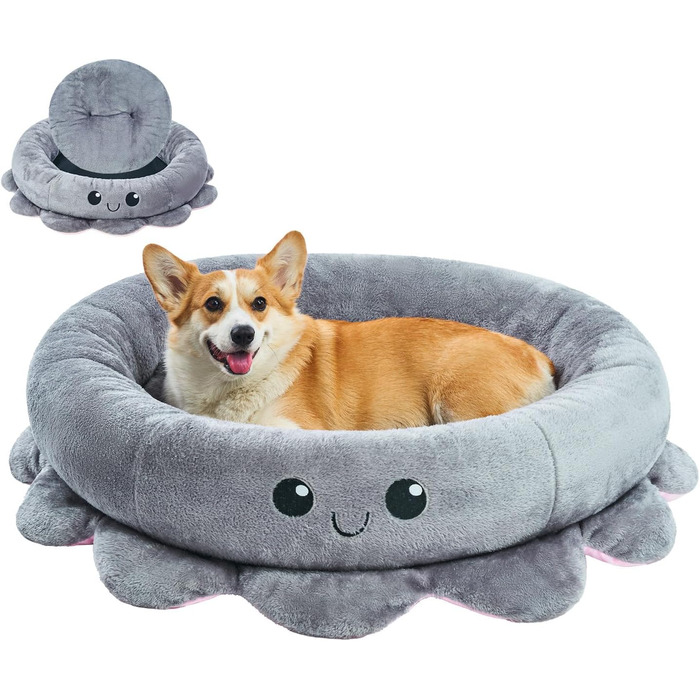 Кругле ліжко для собак та котів Jiupety Boho XL, рожеве, з м'яким кріслом, для великих собак, антистрес, ліжко-крісло для тварин