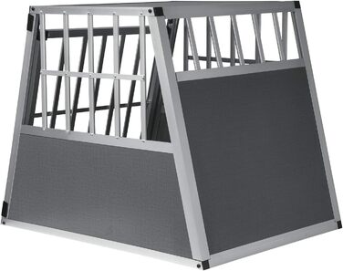 Транспортна переноска для собак та котів EUGAD, алюмінієва, 65x85x71 см, сіра